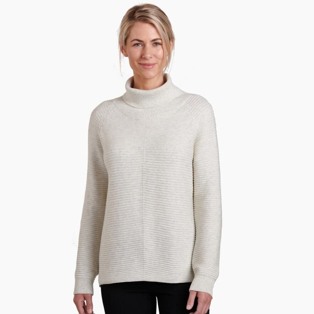 Kuhl Solace Turtleneck Sweater Women's Size Large Natural Cream EUC 4406 Outdoor